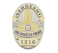DOGOZ US LAPD Sergent Los Angeles Police 1216 Insigne avec Étui en Cuir Incrusté, Accessoire De Décoration De Costume