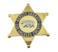 DOGOZ US Los Angeles County Deputy Sheriff Badge avec Étui en Cuir Incrusté, Accessoire De Décoration De Costume