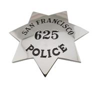 DOGOZ US SAN Francisco Police 625 Insigne avec Étui en Cuir Incrusté, Accessoire De Décoration De Costume