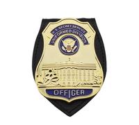 DOGOZ US Secret Service Uniformed Division Officer Badge avec Étui en Cuir Incrusté, Accessoire De Décoration De Costume