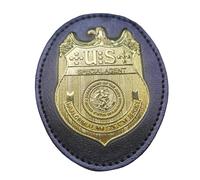 DOGOZ US Specicalagent NCIS Insigne avec Étui en Cuir Incrusté, Accessoire De Décoration De Costume
