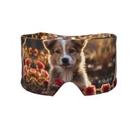 Dogs and Roses Bandeau pour dormir sur le côté Unisexe Masque de sommeil et cache-oreilles (68,1 x 10,9 cm) Intérieur et extérieur Voyage Yoga Réglable Confort Yeux et Oreilles