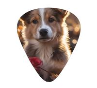 Dogs and Roses Lot de 12 médiators résistants à l'usure pour guitare, basse, guitare électrique, ukulélé, fin, moyen, lourd