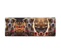 Dogs and Roses Tapis de souris et clavier extra large, 30,5 x 80 cm, répond aux besoins du bureau, des jeux et des études, créant une expérience de bureau confortable et efficace.