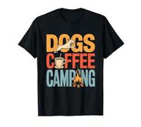 Dogs & Coffee Around the Campfire Camping Lover Adventures T-Shirt