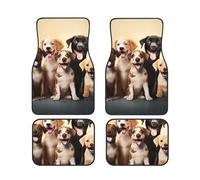 Dogs Happy Party - Lot de 4 tapis de sol de voiture antidérapants en néoprène pour voiture, SUV, camionnettes, camions