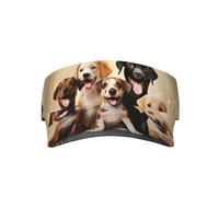 Dogs Happy Party Visière de sport pour homme et femme Réglable Vide Top Baseball Casquette de baseball en plein air Golf Course à Pied Noir