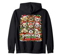 Dogs Make Everything Less Ruff Christmas Lover Funny Sweat à Capuche