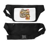 Dogs Make Life More Joyful Sac banane unisexe Noir