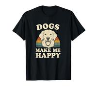 Dogs Make Me Happy - Funny Dog Lover Vintage T-Shirt
