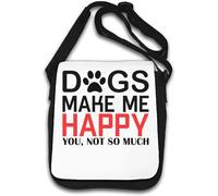 Dogs Make Me Happy You Not So Much Sac à bandoulière Motif pattes Blanc