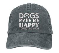 Dogs Make Me Happy You So Much Unisex Baseball Cap Cotton Denim Trendy Adjustable Sun Hat for Men Women Youth