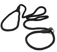 Dogs My Love Nylon Rope Slip Dog Lead Collar and Leash British Style 4ft Long (Small: 1/4" (6mm), Black) by Dogs My Love