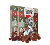 Dogs' n Tiger - Guido Maria Kretschmer Calendrier de l'Avent pour Chiens 2025, Calendrier de l'Avent pour chiens - Snacks naturels et de haute qualité à 85% de viande derrière chaque porte, sans sucre