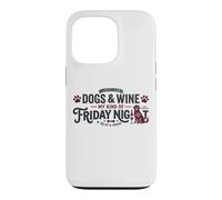 Dogs & Wine : Mon Genre de Vendredi Soir drôle Coque pour iPhone 13 Pro