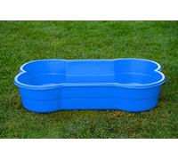 DogsLand Piscine pour Chien Pool XXL en Forme d'os - 120 cm, Bleu, pour Grands Chiens, résistant aux morsures et aux Griffes, résistant aux UV