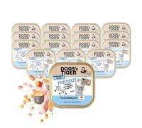 Dogs'n Tiger Freigeist Nourriture humide pour chat adulte au poulet et au saumon, avec légumes frais riches en vitamines, sans céréales, sans sucre ajouté ni conservateurs artificiels, 16 × 100 g