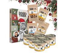 Dogs'n Tiger Guido Maria Kretschmer- Boîte de Noël chat « Herzlich - Poulet avec bœuf » 6 × 200 g | Nourriture humide de qualité supérieure à haute teneur en viande | Sans céréales et sans sucre