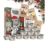 Dogs'n Tiger- Guido Maria Kretschmer Boîte de Noël Chat « Poulet et saumon » | Édition cadeau limitée avec nourriture humide de qualité supérieure | Haute teneur en viande et poisson | Sans céréales