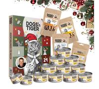 Dogs'n Tiger- Guido Maria Kretschmer Boîte de Noël chat « poulet » variété plaisir | Édition cadeau limitée avec nourriture humide de qualité supérieure | Haute teneur en viande et poisson | Sans