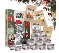 Dogs'n Tiger- Guido Maria Kretschmer Boîte de Noël chat « Thon & crevettes » | Édition cadeau limitée avec nourriture humide de qualité supérieure | Haute teneur en viande et poisson | Sans céréales