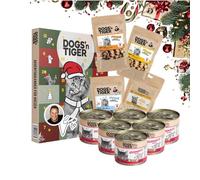 Dogs'n Tiger- Guido Maria Kretschmer- Mono Boîte de Noël pour chat - 6 x 200 g - Nourriture humide monoprotéine de qualité supérieure - Ingrédients 100 % naturels - Sans céréales et sans sucre ajouté