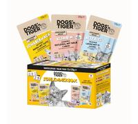 Dogs'n Tiger Lot de 12 boîtes de pâtée pour chats adultes Poulet, canard, volaille, veau et saumon, 12 x 125 g