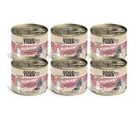 Dogs'n Tiger Nourriture Humide pour Chat avec bœuf, Foie et Citrouille - sans céréales, Sucre ajouté, conservateurs artificiels, tolérance optimale, 6 x 200 g
