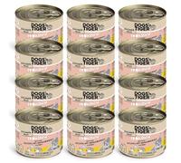 Dogs'n Tiger Nourriture Humide pour Chat avec Poulet et Citrouille sans céréales, Sucre ajouté, conservateurs artificiels, tolérance optimale, 12 x 200 g