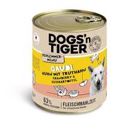 Dogs'n Tiger Nourriture Humide pour Chien Adulte, Gaudi, avec Poulet, Dinde, canneberges et patates Douces - sans céréales, Sucre ajouté, conservateurs artificiels, 6 x 800 g