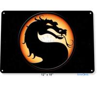 DOGT Metal tin Sign 8x12 inches TIN Sign Mortal Kombat Arcade Shop Game Room Marquee