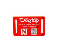 Dogtap Light Big Médaille numérique pour chiens de taille moyenne à grande avec puce NFC et code QR pour coordonnées et lettre enfichable, en silicone, étanche, flexible, 67 x 40 mm
