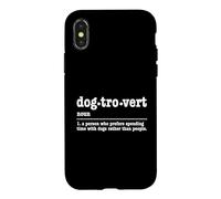 Dogtrovert Design Amusant pour Amoureux des Chiens Coque pour iPhone X/XS