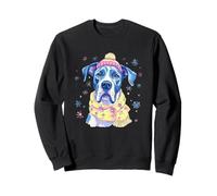 Dogue Allemand d'hiver Portrait de Chien coloré canin Graphique Bleu Sweatshirt