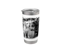 Dogue allemand fumant Street Art noir et blanc Gobelet isotherme en acier inoxydable double paroi