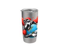 Dogue allemand Jour de la Terre câlin amour propriétaire étreignant planète amoureux Gobelet isotherme en acier inoxydable double paroi