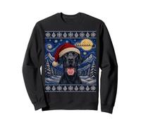 Dogue Allemand Noir Père Noël Moche Noël Sweatshirt