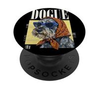 Dogue Couverture de Magazine pour Chien Motif Schnauzer Miniature PopSockets PopGrip Adhésif