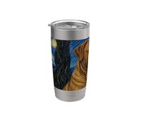 Dogue de Bordeaux Chien Van Gogh Nuit étoilée Gobelet isotherme en acier inoxydable double paroi