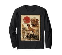 Dogue de Bordeaux Hurlant Vintage Ukiyo-e Art Japonais Manche Longue