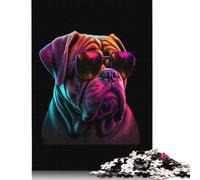 Dogue De Bordeaux Puzzle 1000 Pièces Cadeau Unique Jeu Éducatif Challenge Toy À De Qualité Supérieure Peinture Art pour Adultes Et Enfants 1000pcs (75x50cm)
