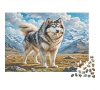 Dogue du Caucase Papier Premium Chien croisé près des ruines d’Un château Puzzle à Faire soi-même Anti-Stress décoratif 52x38cm/1000 pièces
