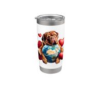 Dogues de Bordeaux Chien Jour de la Terre Hug Love Owner Planet Globe Gobelet isotherme en acier inoxydable double paroi