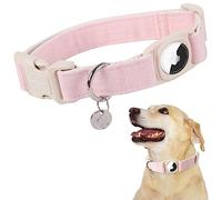 DOGWONG Airtag Collier pour chien en coton et chanvre - Très résistant - Tissu naturel durable - Collier mignon pour chien de petite, moyenne et grande taille