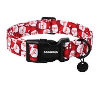 DOGWONG Collier de Noël en coton pour chien - Collier Père Noël rouge pour chiens de petite, moyenne et grande taille