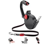 Dogxi Laisse pour chiens laisse multifonction à enrouleur 5m extractible poignée rabattable pour une fixation confortable clip pour le transport sûr en voiture des chiens de petite et moyenne taille