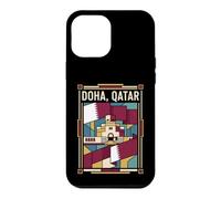 Doha Drapeau du Qatar Skyline Museum Vintage Voyage Graphique Coque pour iPhone 12 Pro Max