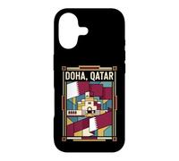 Doha Drapeau du Qatar Skyline Museum Vintage Voyage Graphique Coque pour iPhone 17