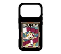 Doha Drapeau du Qatar Skyline Museum Vintage Voyage Graphique Coque pour iPhone 17 Pro