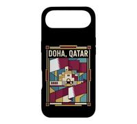 Doha Drapeau du Qatar Skyline Museum Vintage Voyage Graphique Coque pour iPhone Air